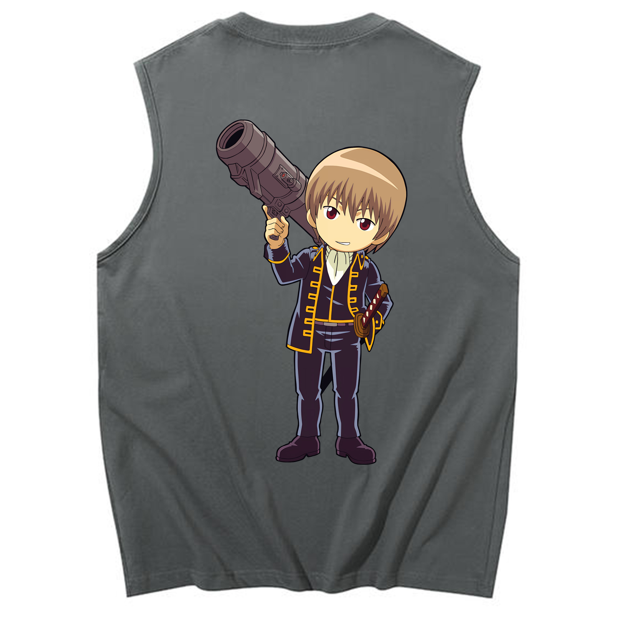 （画像用） ぎんたま 坂田銀時（さかたぎんとき） 神楽 志村新八（しむら しんぱち） GINTAMA Sakata Gintoki Kagura Shimura Shinpachi コットン100％タンクトップ（背面プリント）